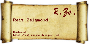 Reit Zsigmond névjegykártya